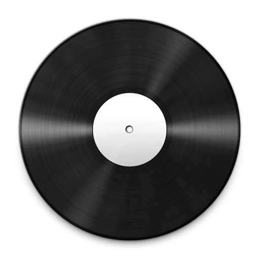 A black vinyl record