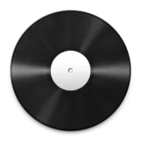 A black vinyl record